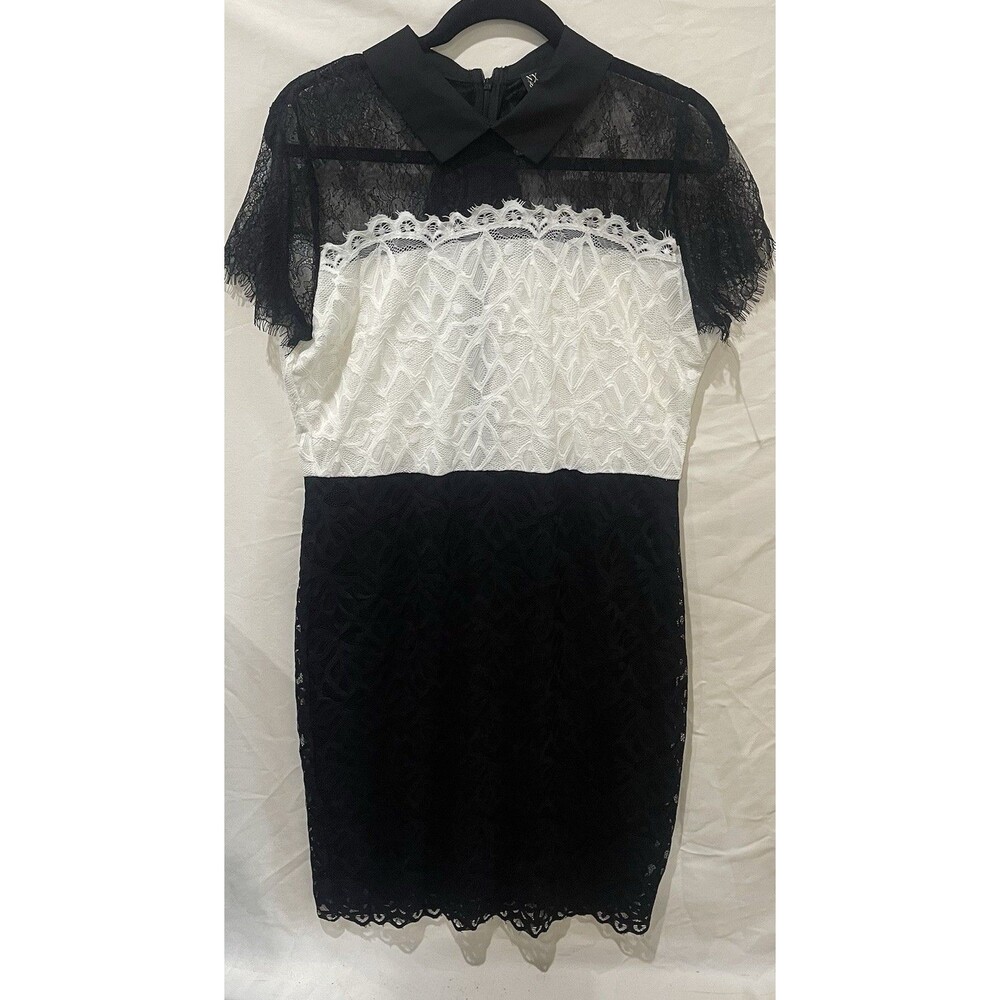 NY&Co. Dress Women's Large Short Sleeve Lace Embroidered Mini
